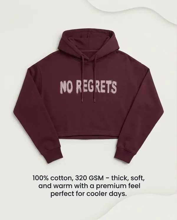 NO Regret Cropped Hoodie view 4