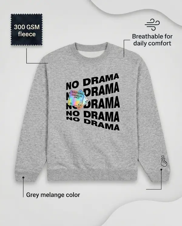unisex no Drama Sweatshirt view 5