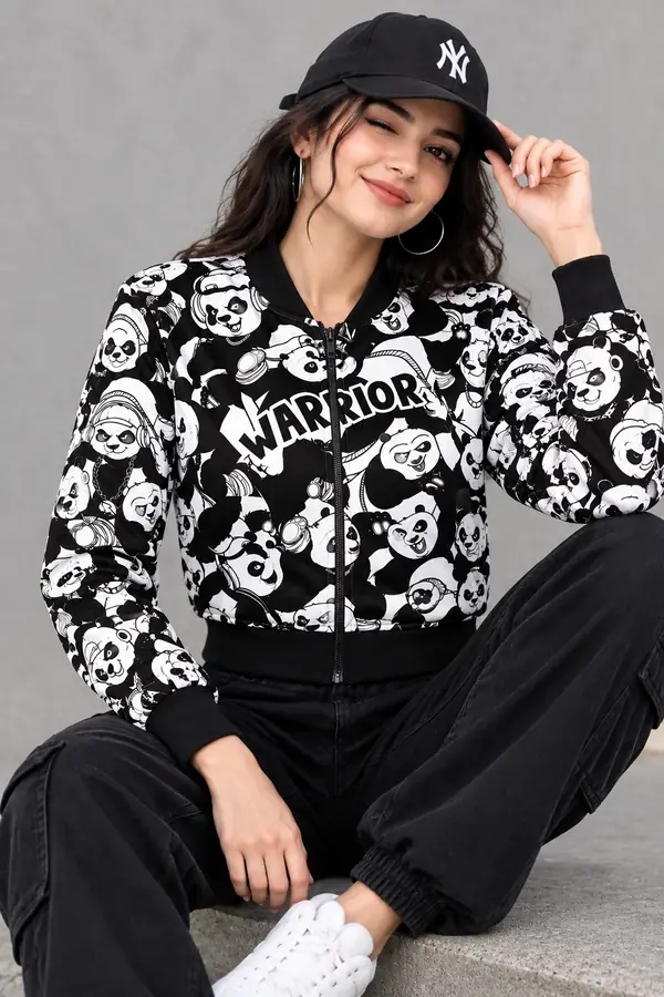 Warrior Panda Bomber Jacket view 2