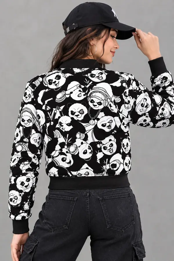 Warrior Panda Bomber Jacket view 3