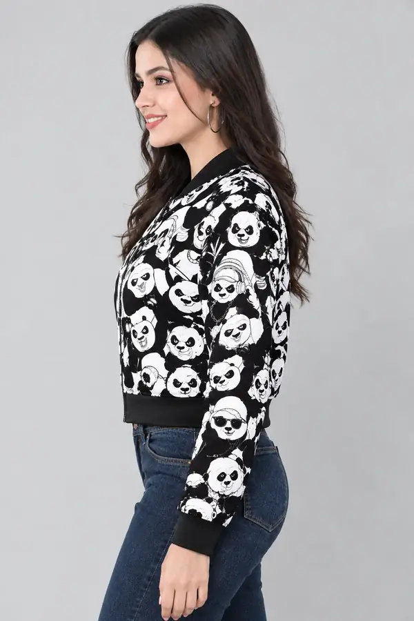 Warrior Panda Bomber Jacket view 4