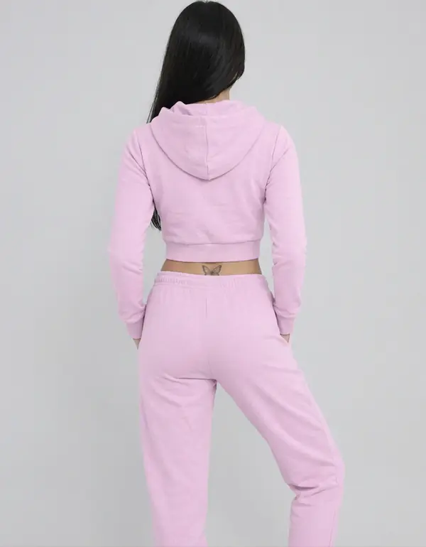 Baby Pink Cropped Hoodie view 2